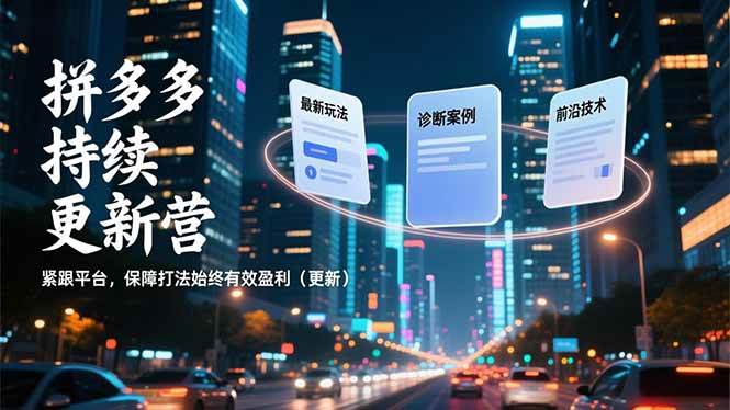 (1.2)拼多多持续更新营，最新玩法、诊断案例、前沿技术，紧跟平台，保障打法始终有效盈利（更新）