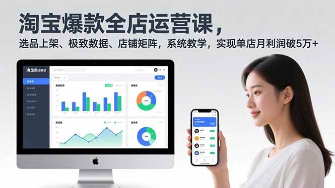 (1.8)淘宝爆款全店运营课2.0，选品上架、极致数据、店铺矩阵，系统教学，实现单店月利润破5万+