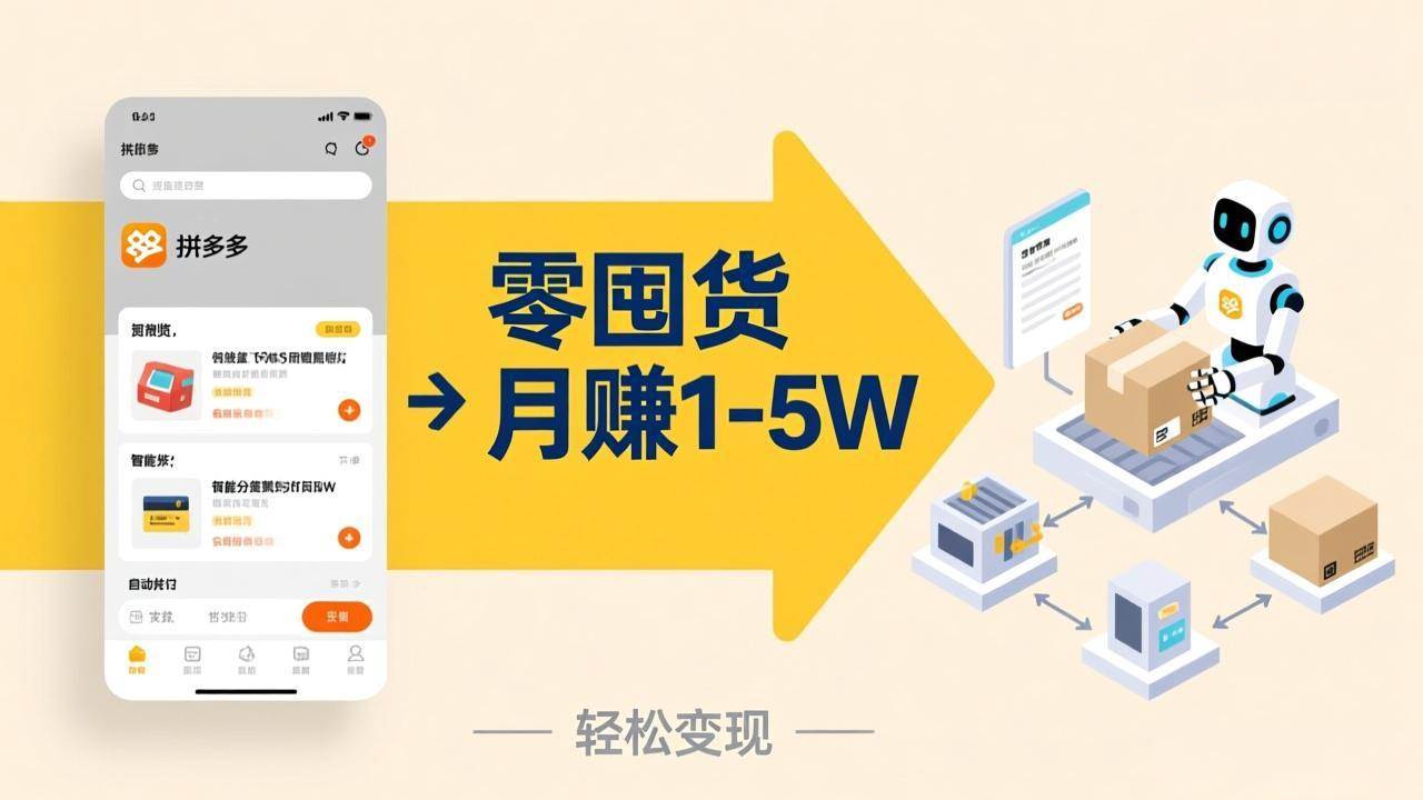 (3.3)不用囤货不用跑单！拼多多虚拟玩法，机器人管理发货和客服，帮你月赚 1-5W