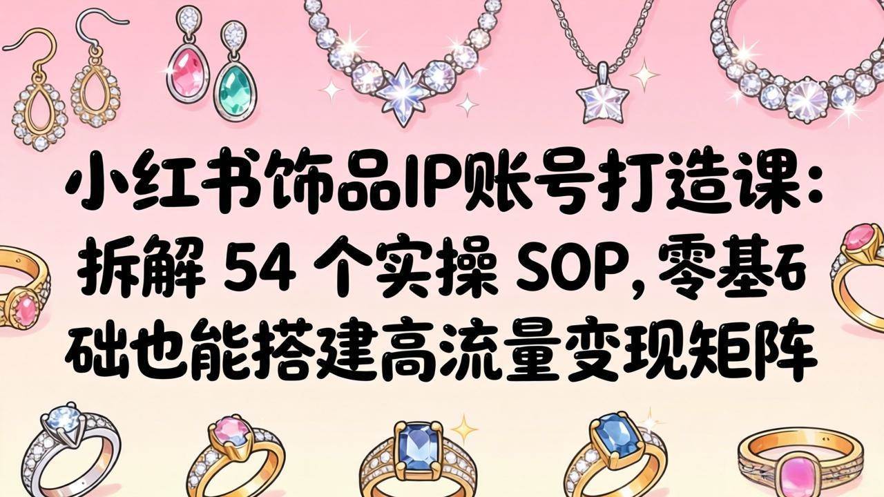(4.20)小红书饰品IP账号打造课：拆解 54 个实操 SOP，零基础也能搭建高流量变现矩阵
